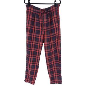 Free People Here & There Tartan Plaid Paper Bag Pants Trouser Women's Size 12